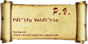 Pálfy Valéria névjegykártya
